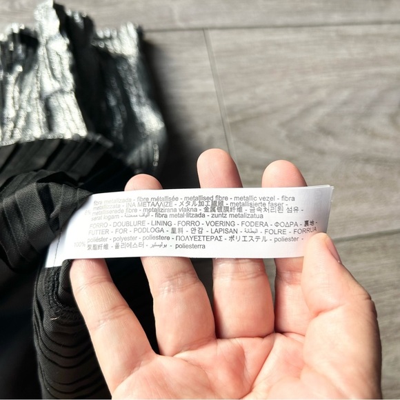 ZARA Silver Metallic Pleated Mini Skirt - Picture 10 of 16